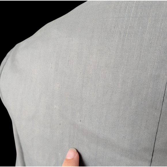 Crea Concept Gray Linen Blend Long Sleeve V Neck Wrap Blouse Top Size 40 Medium - Picture 9 of 12